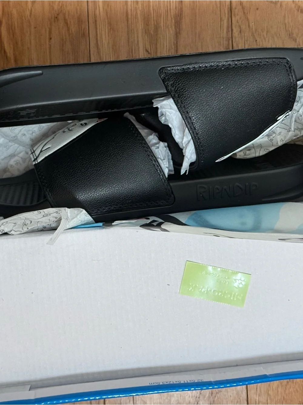 Rip n dip vans Black Slide Sandals with Graphic Cat size 10 slides shoes NEW